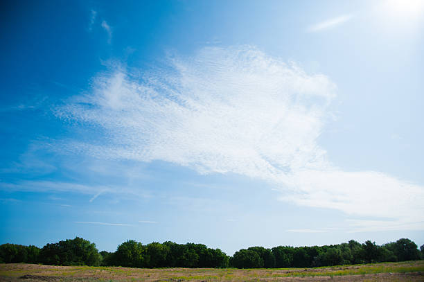 Blue sky and white cirrus clouds