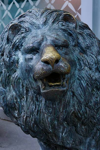 istock Bronze sculpture of three dimensional lion 2243061585