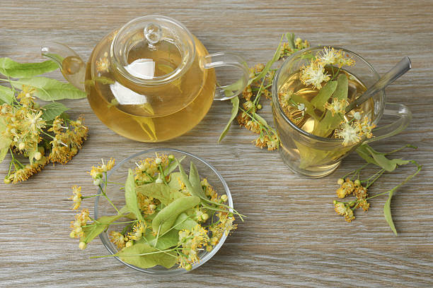 istock linden tea linden flowers, a cup with space for text 2243073985