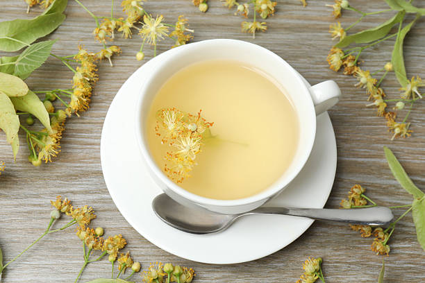 istock linden tea linden flowers, a cup with space for text 2243074049