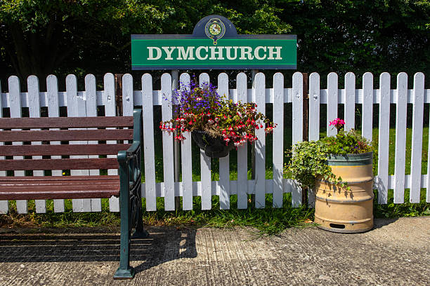 Kent, UK - July 25th 2025: Sign on one of the platforms at Dymchurch railway station, on the historic Romney, Hythe and Dymchurch steam railway in Kent, UK.