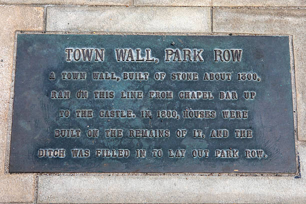 istock Town Wall, Park Row Plaque in Nottingham, UK 2243086990