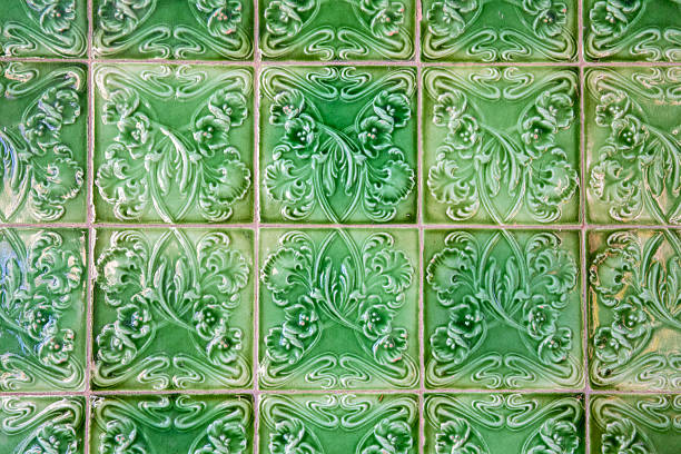 Close-up of traditional Portuguese tiles.