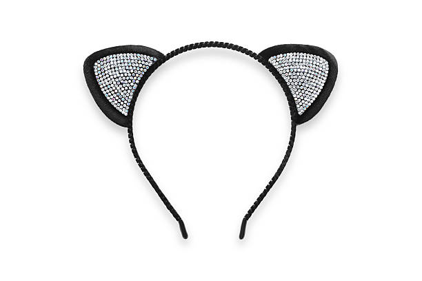 istock Stylish headband with cat ears isolated on white, top view 2243110791