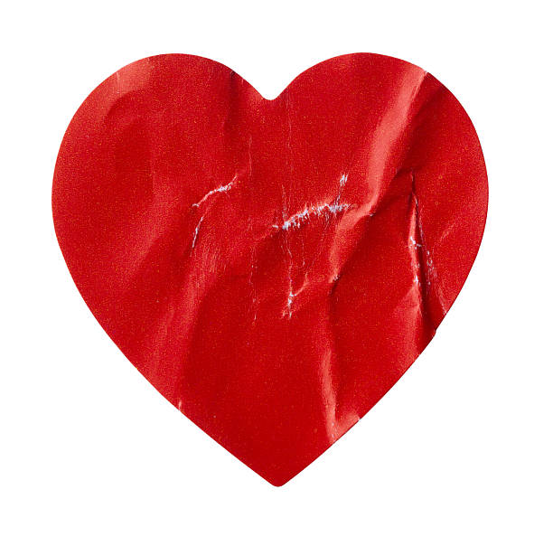 istock Red color heart shape sticker isolated on white background 2243111938