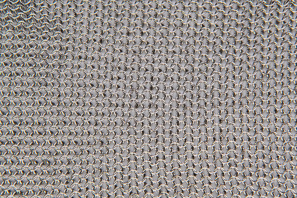 istock Close-up of Metallic Chainmail Texture 2243111949