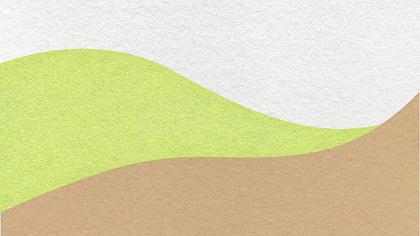 istock Abstract pastel white, green, beige texture paper background, wavy layers. Wave pattern with copy space for banner 2243113863