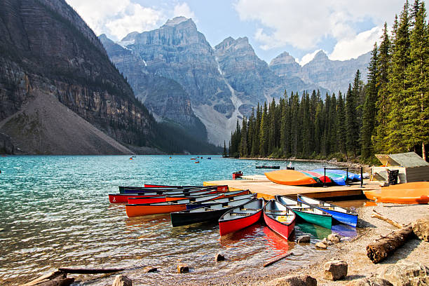 istock Moraine Lake Canoes 2243123733
