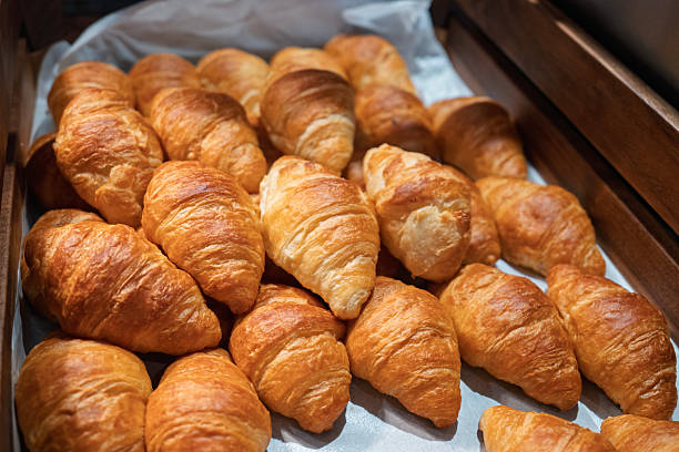 istock Fresh Golden Croissants on Breakfast Buffet 2243128062
