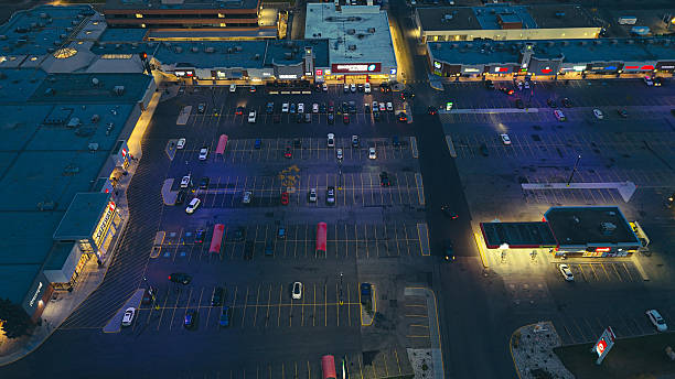istock Overhead view of urban shopping complex 2243128377