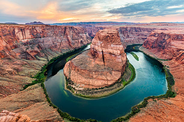 istock Horseshoe Bend Landscape with Cool Blue River Water and Red Cliffs 2243132894