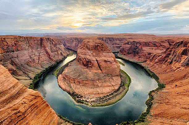 istock Horseshoe Bend Canyon View at Golden Hour Overlook 2243136925