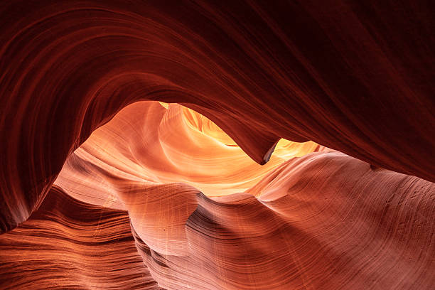 istock Warm Light Glowing on Wavy Slot Canyon Sandstone Walls 2243138995