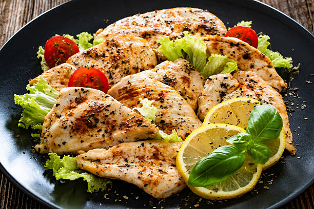 istock Fried chicken fillets on wooden table 2243141508
