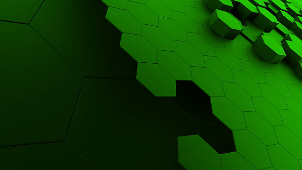 istock Bright green hexagonal shapes create a dynamic and modern background design for digital art and graphics 2243150435