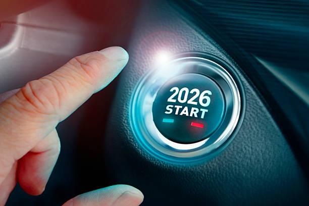 istock Push button starting the new year 2026 2243158101