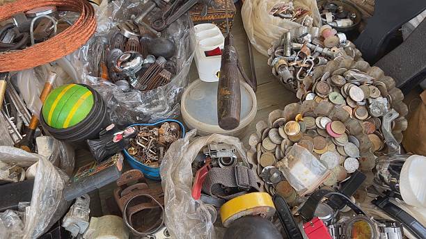 istock A flea market of old rusty things and tools. 2243166783
