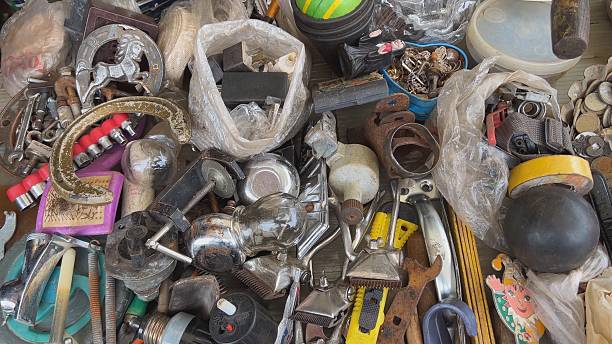 istock A flea market of old rusty things and tools. 2243167786