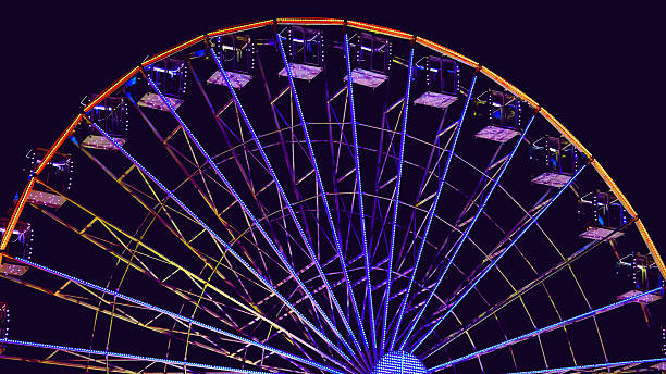 istock Colorful ferris wheel night evening.Amusement park 2243169529