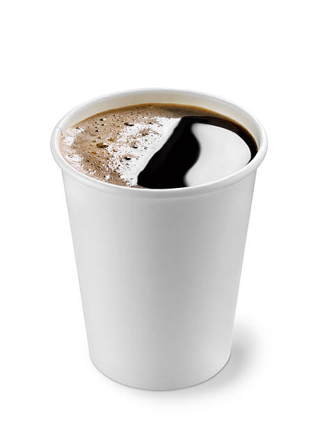 istock Coffee with foam and glare in disposable paper cup isolated on white background 2243172184