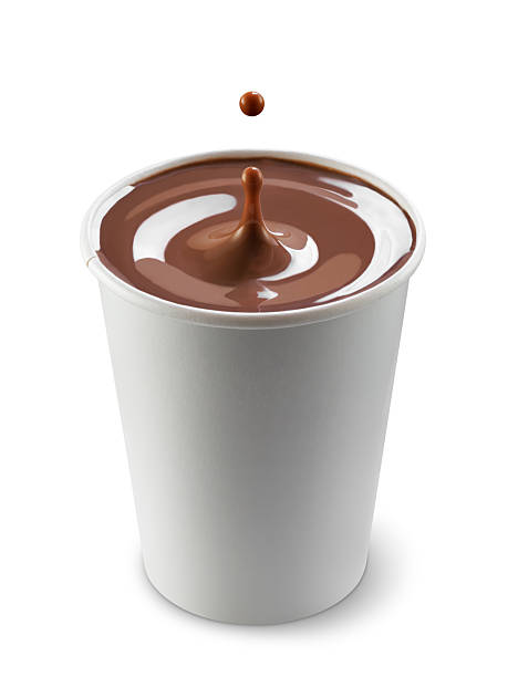 Coffee in a glass with a splash on a white background