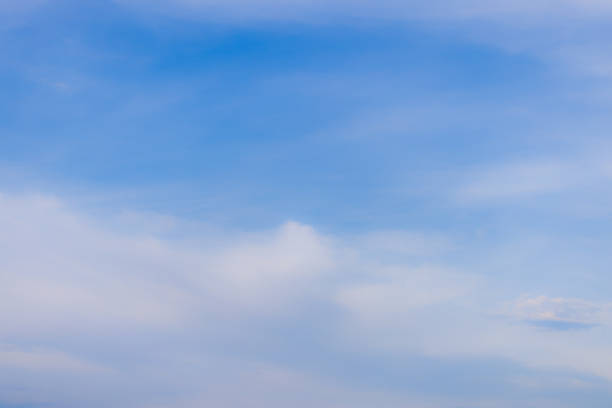 Clear sky,A high-resolution image showcasing a vibrant blue sky filled with scattered white cumulus clouds. The natural daylight highlights the soft textures of the clouds.