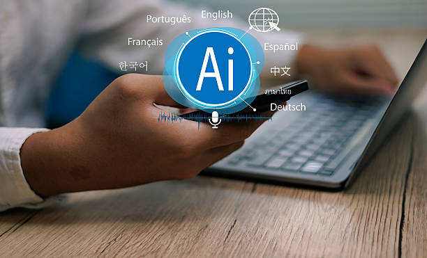 istock Man using AI language translation assistant communication via voice app on smartphone, Artificial intelligence technology supporting multilingual communication modern 2243183480