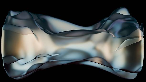istock Abstract fluid shape on black background curves, design, modern 2243183948
