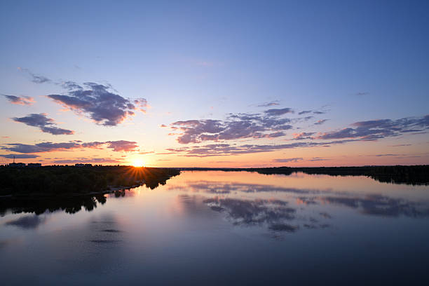 istock Sunset over Dnipro River in Kamianske, Ukraine 2243184305