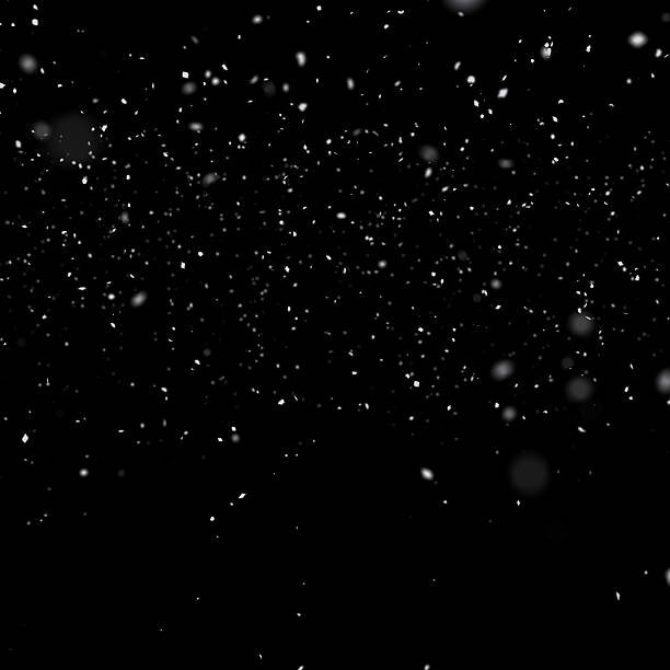istock Square snowfall overlay with scattered flakes on a clean black background 2243191685
