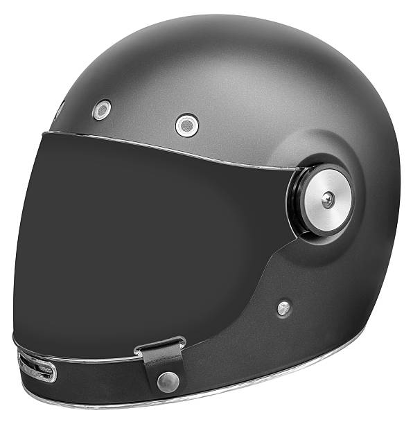 istock Vintage matte black helmet isolated on white background with clipping path 2243194689