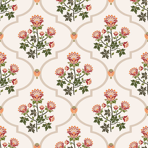 Vector Hand drawn colourful geometric flowers Motifs African boho paisley, seamless patterns with floral for fabric Ethnic Indian Pattern, textiles, clothing, wrapping paper, backdrop, banner.