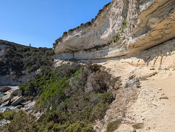 Calanques de Piana with famous Calanques de Piana curvy Mountain Road on Corsica Island. Famous Red Rock Formations called Badlands or Calanches at the Coast to the Mediterranean Sea. Aerial Drone Point of View, Stitches XXXL Panorama. Calanques de Piana, Corsica Island, Mediterranean Islands, Europe, France
