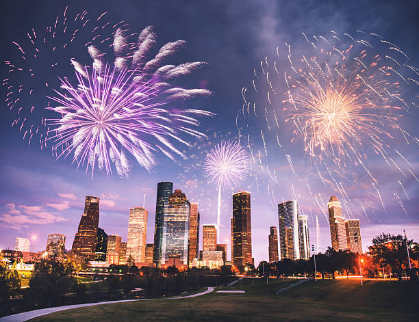 istock fireworks in houston with the skyline 2243205853