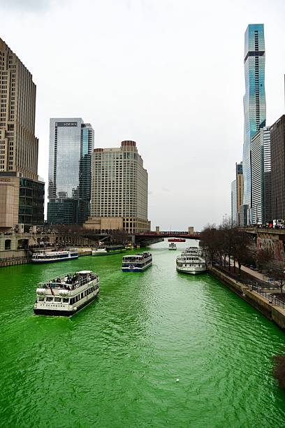 istock Green River in Chicago, for Saint Patrick's Day 2243209199