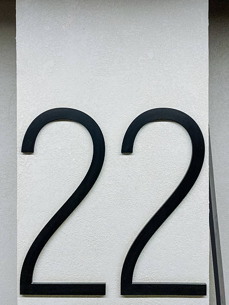 istock Stylish Black Number 22 on White Background for Modern Address Signage 2243211998