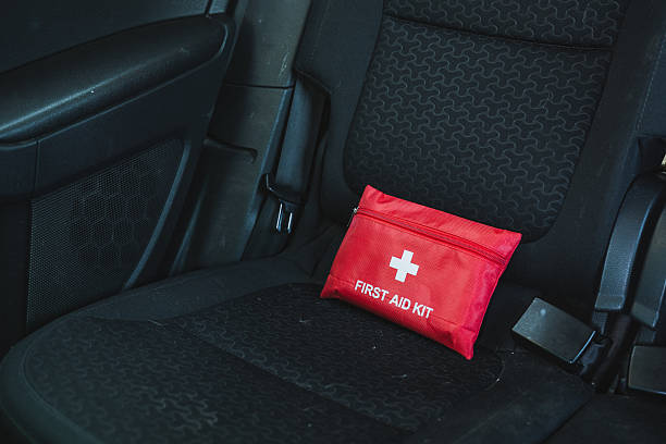 istock The Compact First Aid Kit conveniently located on the Car Seat serves as essential safety gear designed for various roadside emergencies that may arise during travel 2243215670
