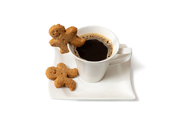 istock Coffee Cup with Gingerbread Cookies Top View. 2243221215