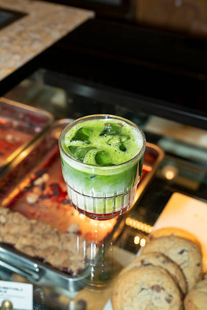 Refreshing iced matcha drink — modern healthy lifestyle concept