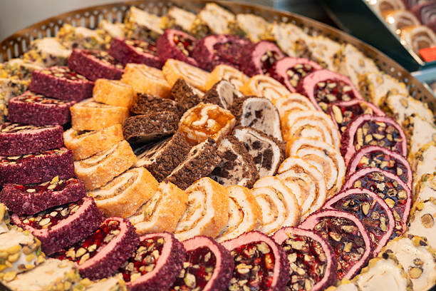 Turkish delight in traditional bowl
