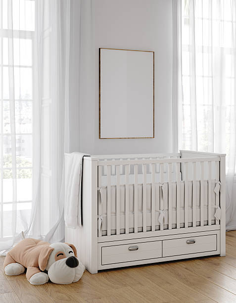 istock Mock up frame in children room, Scandinavian style interior background 2243235712