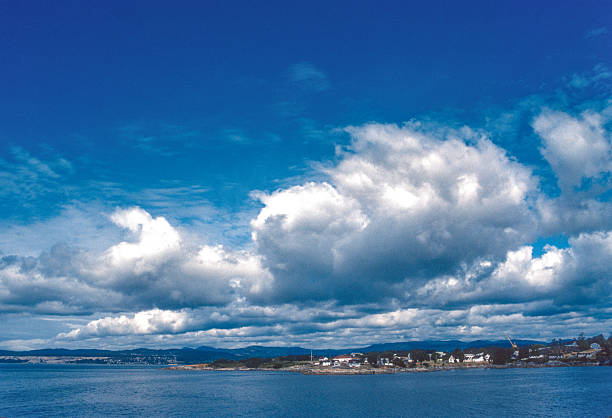 British Columbia - View from the Coho Ferry, crossing the Strait of Juan de Fuca from British Columbia to Washington's Olympic Peninsula. - 1989. Scanned from Kodachrome 64 slide..