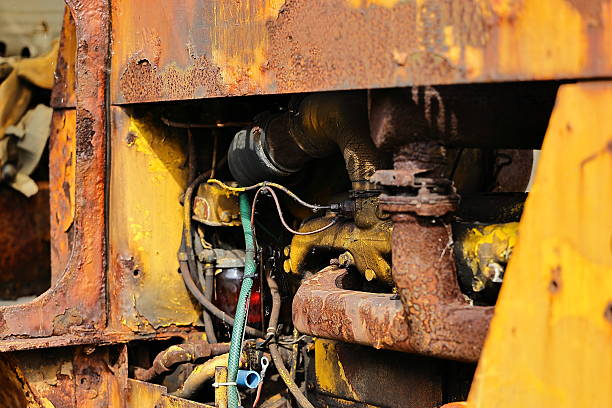 istock A close-up of the engine on an old crawler tractor 2243243181