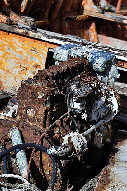 istock An old broken motor from a  fishing boat 2243243280