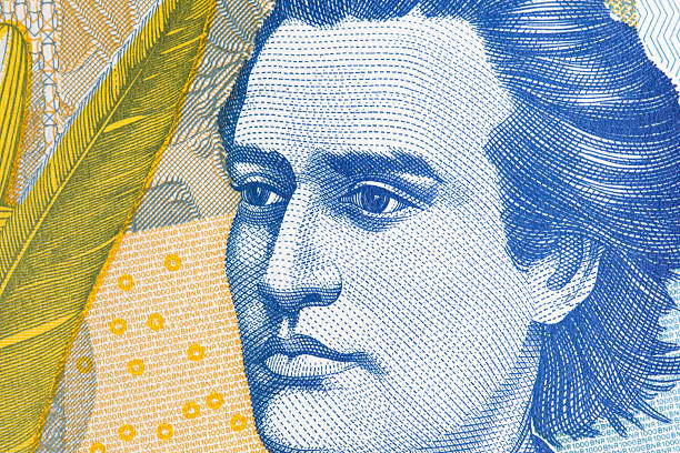 istock Mihai Eminescu a closeup portrait from old Romanian money 2243243592
