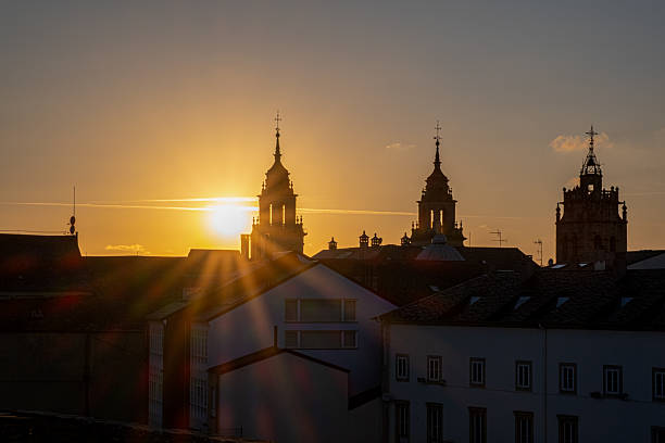 Sunset over the Cathedral of Santiago de Compostela