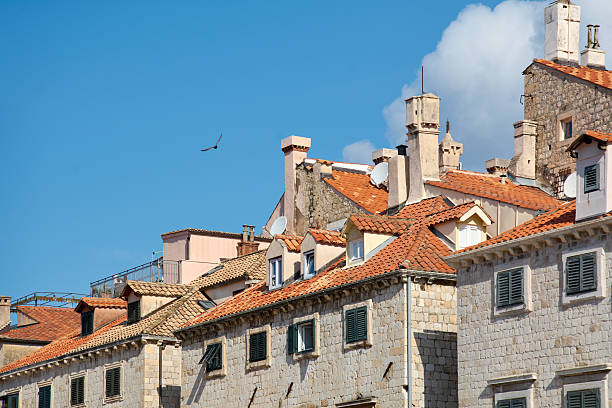 Terracotta Roof Tiles at Dubrovnik Riviera in Dubrovnik-Neretva County in Dalmatia, Croatia