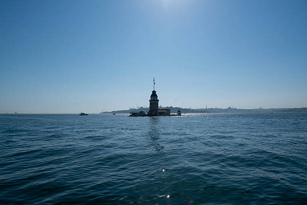Maiden's Tower at sunset in Istanbul, Turkey.