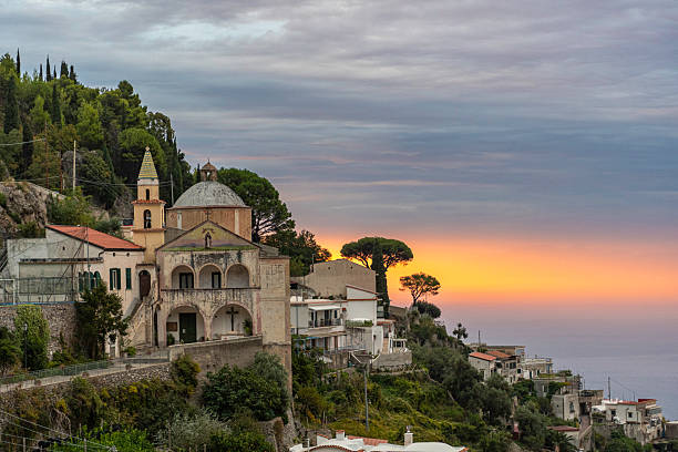 Sunrise over Pogerola, the biggest village of the Amalfi Coast in Italy
