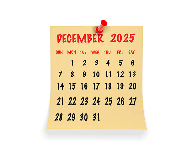 December 2025 Calendar on Pin Paper